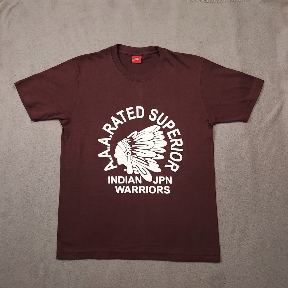 AAA‎ Rated Indian JPN Warriors T-Shirt Men Large Fits Med Brown Graphic T Shirt